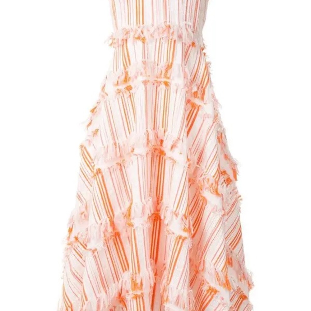 Bambah Midi orange and white confetti-embellished dress